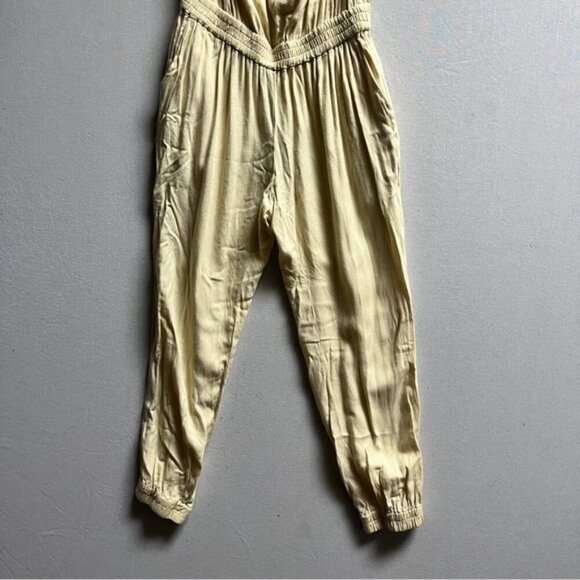 Sunday Best Aritzia Tabata yellow strapless jumpsuit Sz XS - Picture 3 of 13